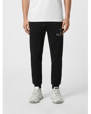 Philipp Plein Pantalón De Jogging De Jersey Con Cintura Elástica Y Cordón - Negro