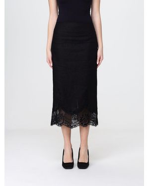 Twinset Linen And Lace Pencil Skirt - Black