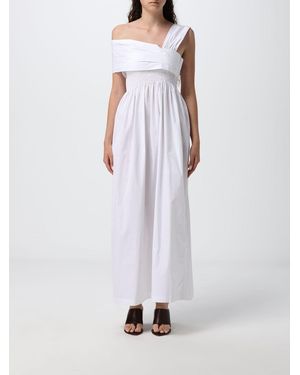 Tela Vestido Asimétrico De Algodón - Blanco
