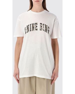 Anine Bing Cotton Logo T-Shirts - White