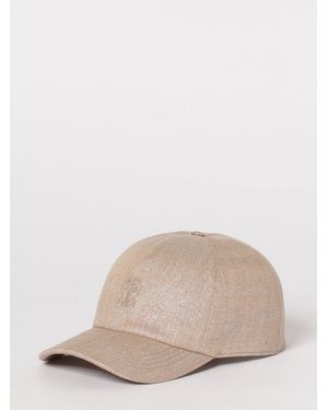 Brunello Cucinelli Laminated Linen Hat - Natural