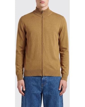 BOSS Slim Fit Virgin Wool Turtleneck Cardigan With Zip Closure - Blue