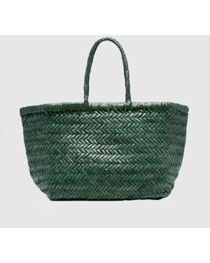 Dragon Diffusion Bolso De Mano Triplo Salto De Piel Trenzada Con Doble Asa - Verde