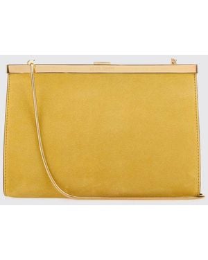 Alberta Ferretti Suede Clutch - Yellow