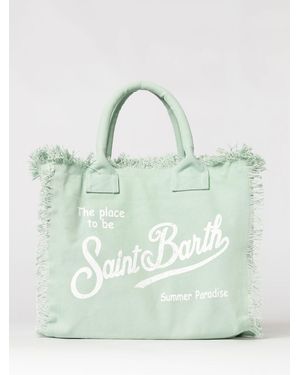 MC2 Saint Barth Printed Cotton Vanity Bag With Logo - Green