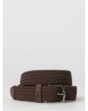 BOSS Adjustable Woven Leather Belt With Pin Buckle - Brown