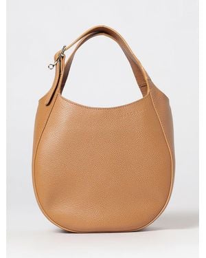 Longchamp Mini Sac Cabas Le Foulonné Toile En Cuir Grainé Avec Logo Embossé - Marron