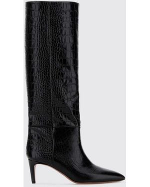 Paris Texas Croc-Effect Leather Knee-High Boots With Stiletto Heel - Black