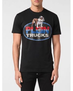 Philipp Plein Printed Cotton T-Shirt - Black