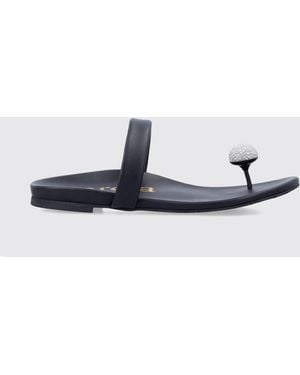 Pedro Garcia Bria Smooth Leather Thong Sandals With Swarovski Crystals - White