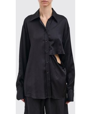 Andrea Ya'aqov Viscose Cut-Out Shirt - Black