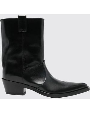 KHAITE Leather Ankle Boot - Black
