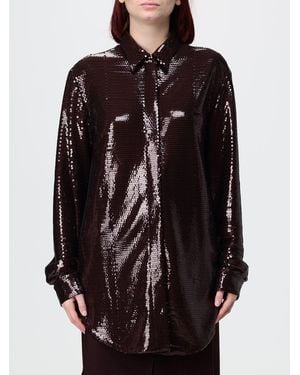 Alberta Ferretti Long-Sleeved All-Over Sequin Shirt - Brown