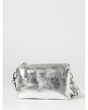 Skytos New Ale Mini Laminated Leather Crossbody Bag With Zip - Gray