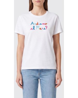 MC2 Saint Barth Crewneck Cotton T-Shirt With Graphic Print And Logo - White