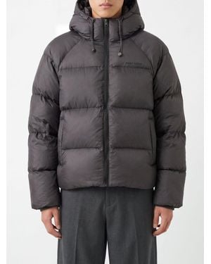 Daily Paper Quilted Nylon Puffer Jacket With Hood And High Neck - Gray
