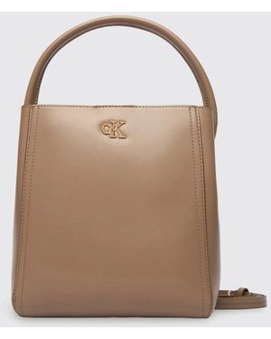 Calvin Klein Faux Leather Bag - Natural