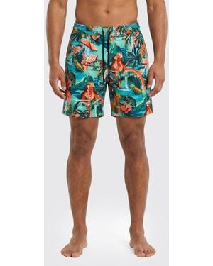 Mauna Kea Printed Viscose Shorts - Blue