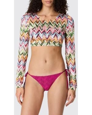 Missoni Cropped Viscose Top With Zig-Zag Motif - Red