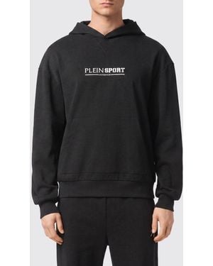 Philipp Plein Cotton Hooded Sweatshirt With Logo - Black