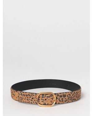 Pinko Animal Print Suede Belt - Brown