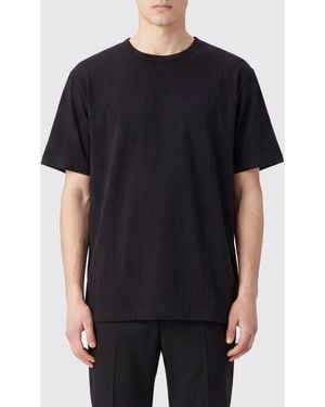 Y's Yohji Yamamoto Short-Sleeved Cotton T-Shirt With Crew Neck And Dropped Shoulders - Black