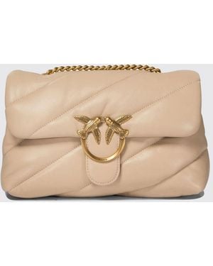 Pinko Classic Love Bag Puff Quilted Nappa Crossbody Bag - Natural