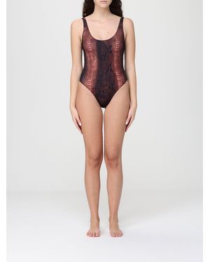 Jean Paul Gaultier Python Print Polyamide One-Piece Swimsuit - Brown