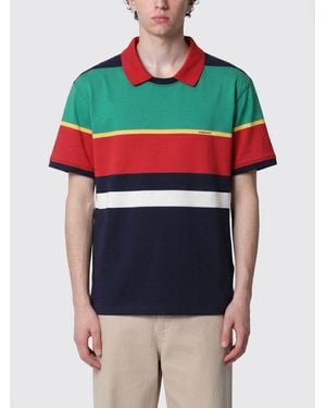 Versace Striped Cotton Polo Shirt - Green