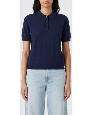 Aspesi Knitted Cotton Polo Shirt - Blue