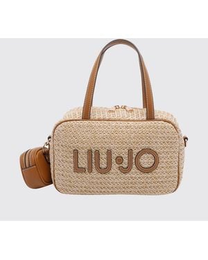 Liu Jo Raffia Bag With Logo - Natural