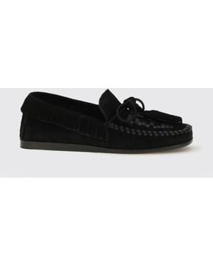 Isabel Marant Fitza Suede Loafers With Fringes - White