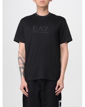 EA7 Cotton T-Shirt With Logo - Black