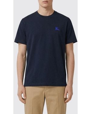 Burberry Ekd Logo Cotton T-Shirt - Blue