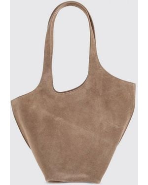 The Attico La Scoop Suede Bag - Natural