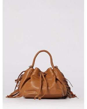 Vic Matié Vic Mati&Eacute Leather Bag With Fringes - Brown