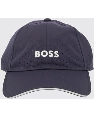 BOSS Baseballkappe Aus Polyester Mit Kontrastierendem Logo Und Schirm - Blau