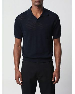 Tagliatore Cotton Knit Polo Shirt - Blue