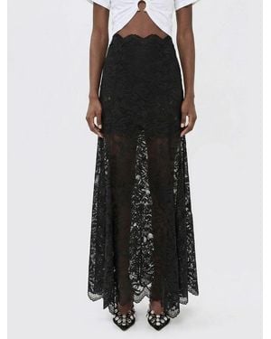 Rabanne Lace Long Skirt - Black