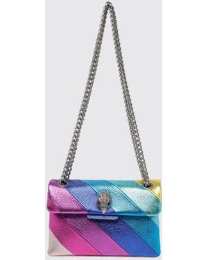 Kurt Geiger Kensington Multicolor Striped Grained Leather Mini Bag - White