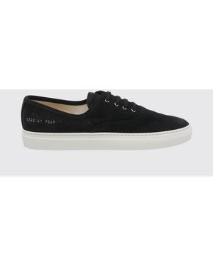 Common Projects Low-Top Suede Trainers With Foil-Stamped Logo - White