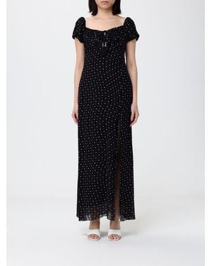 Hanita Viscose Polka Dot Dress - Black