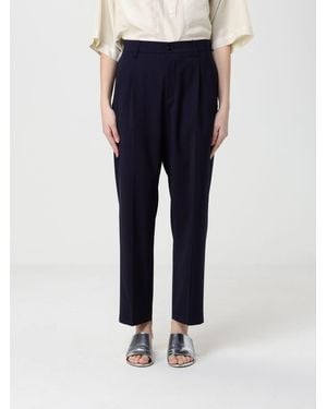 Barena Wool Blend Cropped Fit Trousers - Blue