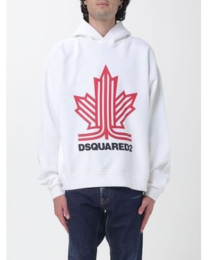 DSquared² Relaxed-Fit Cotton Hoodie With Contrast Logo - White