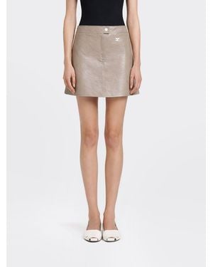 Courreges Courr&Egrave	Ges Coated Cotton Mini Skirt - White