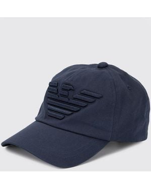 Emporio Armani Baumwoll-Baseballkappe Von Mit Adler-Logo - Blau