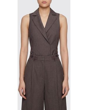 Liu Jo Viscose Blend Bodysuit Vest - Grey