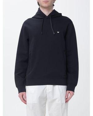 Emporio Armani Cotton Hooded Sweatshirt - Blue