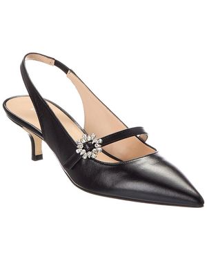 Stuart Weitzman Aura Mary Jane Leather Slingback Pump - Black