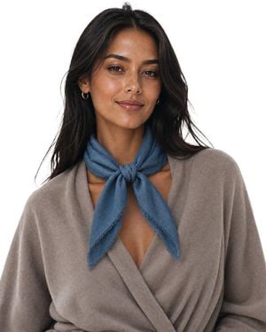 Blue Pacific Solid Cashmere-Blend Neckerchief - Blue